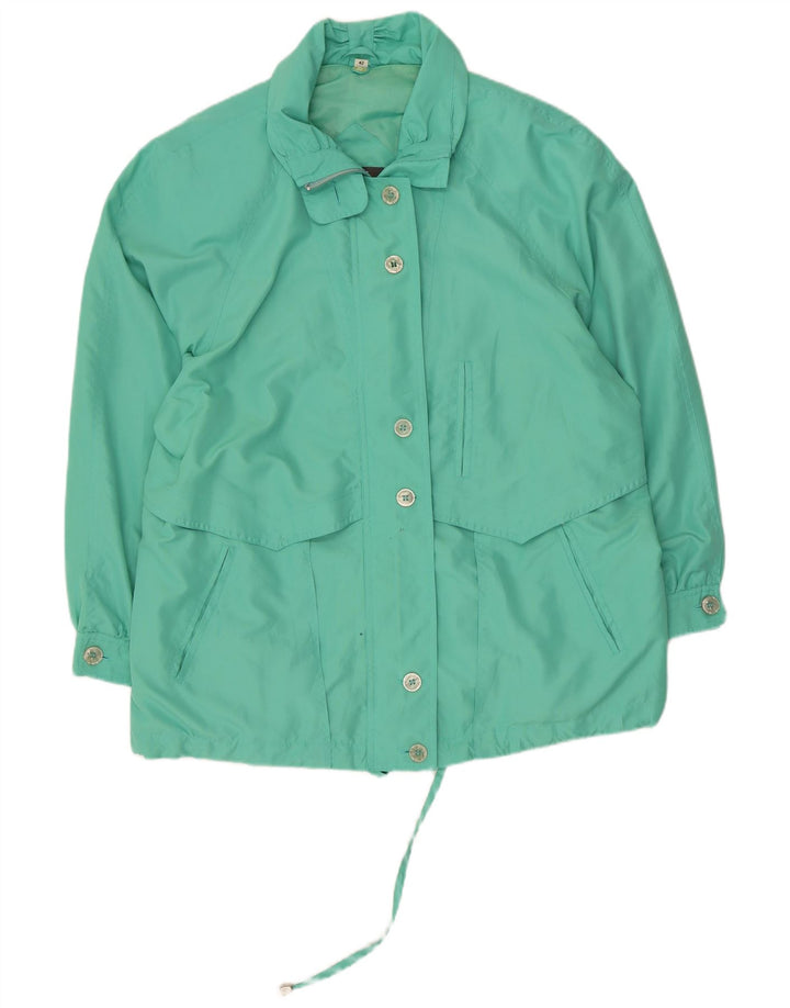 LINEAV Womens Oversized Windbreaker Jacket IT 42 Medium Green Polyester