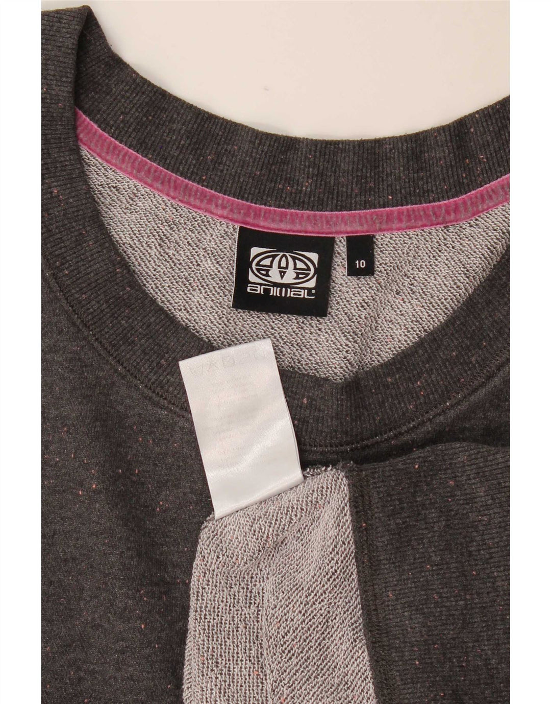 Animal Womens Sweatshirt Jumper UK 10 Small Grey Flecked