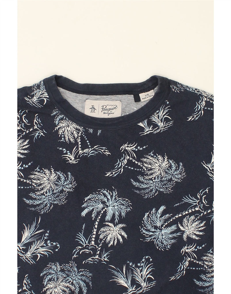 PENGUIN Mens T-Shirt Top Large Navy Blue Floral | Vintage Penguin | Thrift | Second-Hand Penguin | Used Clothing | Messina Hembry 