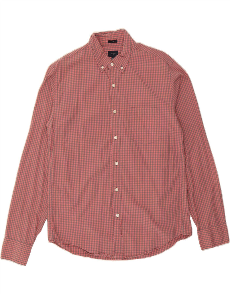 J. CREW Mens Slim Fit Shirt Large Red Gingham Cotton Vintage J. Crew and Second-Hand J. Crew from Messina Hembry 
