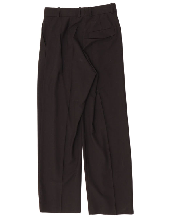 Vintage Womens Straight Suit Trousers EU 38 Medium W28 L30 Black Polyester