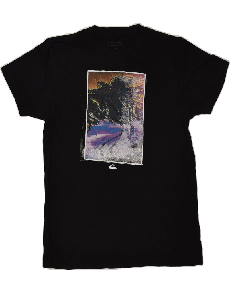 QUIKSILVER Mens Graphic T-Shirt Top Medium Black Cotton | Vintage Quiksilver | Thrift | Second-Hand Quiksilver | Used Clothing | Messina Hembry 