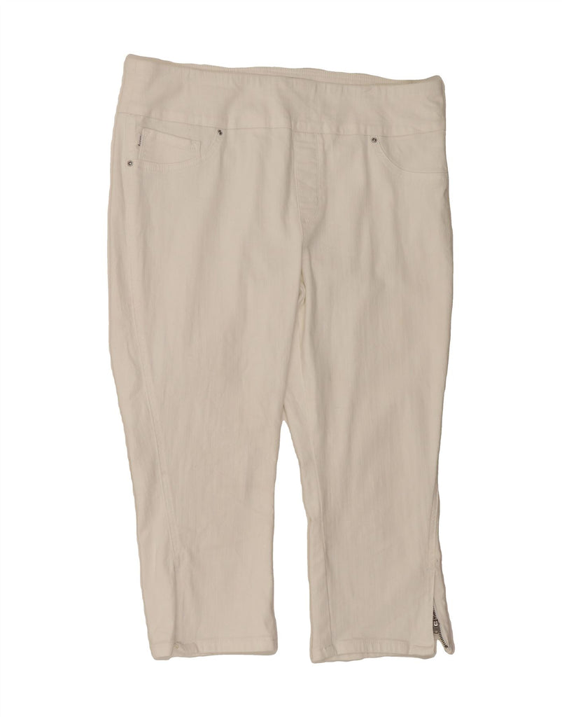 LEE Womens Sculpting Mid Rise Capri Trousers UK 14 Large W34 L20 White Vintage Lee and Second-Hand Lee from Messina Hembry 