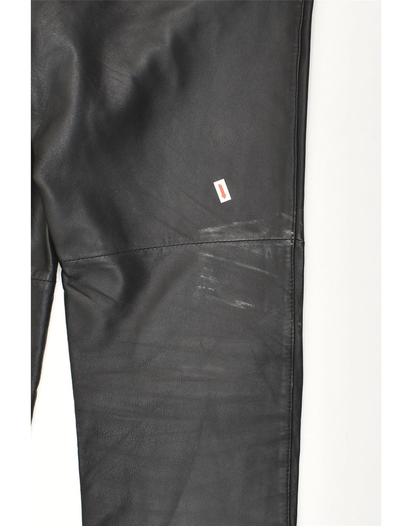 VINTAGE Womens Leather Trousers EU 38 Medium W28 L29 Black Leather | Vintage Vintage | Thrift | Second-Hand Vintage | Used Clothing | Messina Hembry 