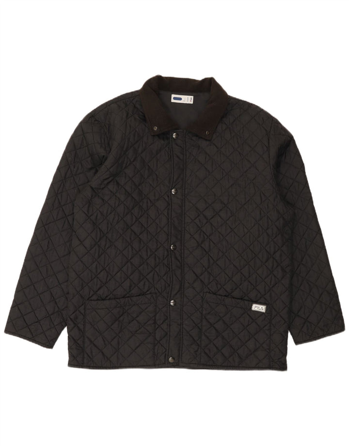 Fila Mens Quilted Jacket IT 56 3XL Black Polyamide