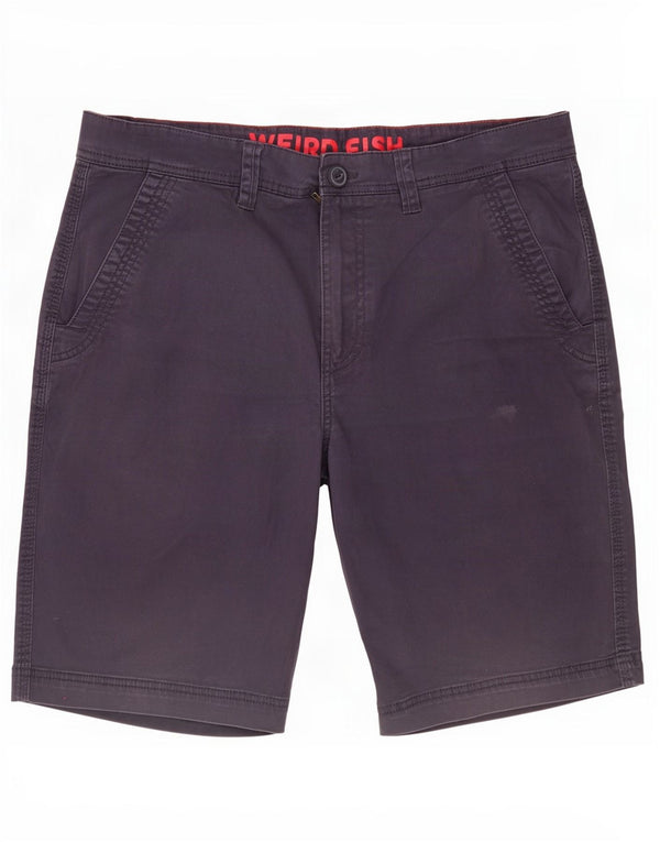 Weird Fish Mens Chino Shorts Large W36 Navy Blue Cotton