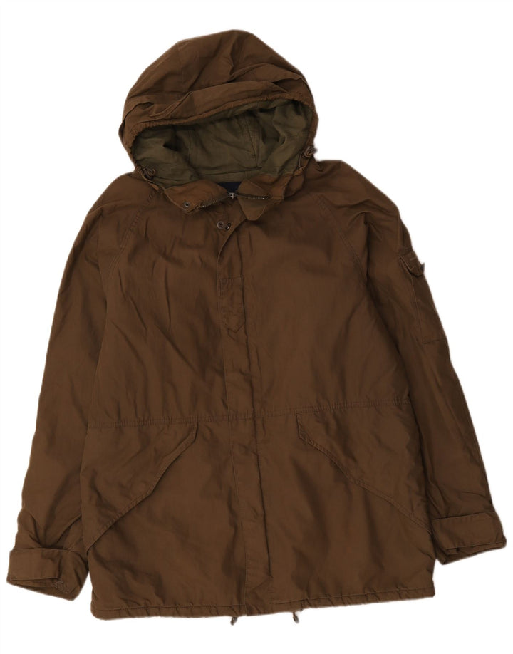 French Connection Mens Hooded Windbreaker Jacket UK 38 Medium Brown