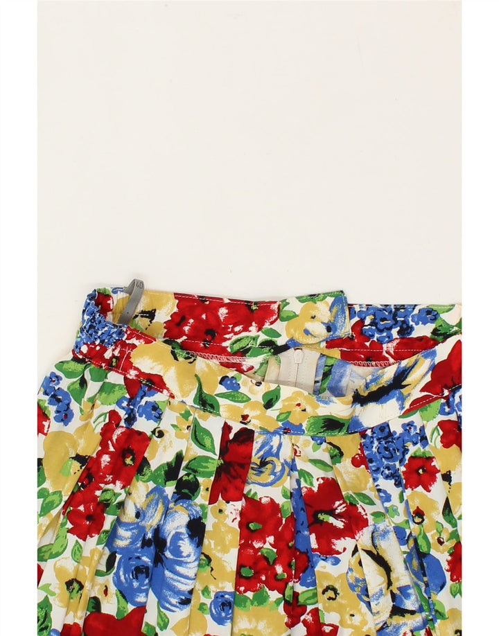 VINTAGE Womens Pleated Skirt EU 40 Medium W28 Multicoloured Floral Vintage Vintage and Second-Hand Vintage from Messina Hembry 