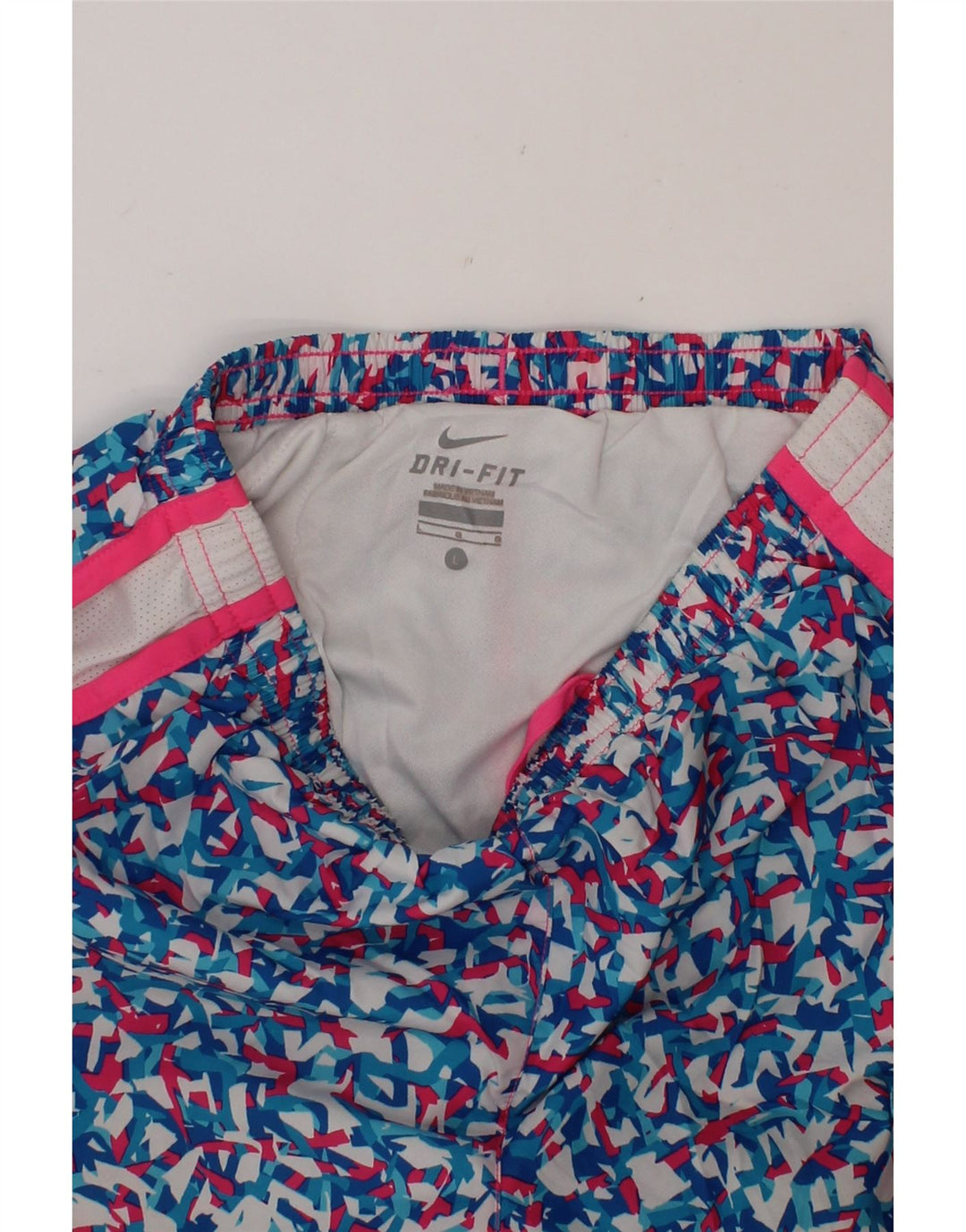 NIKE Boys Dri Fit Sport Shorts 12-13 Years Large Blue Geometric Polyester Vintage Nike and Second-Hand Nike from Messina Hembry 