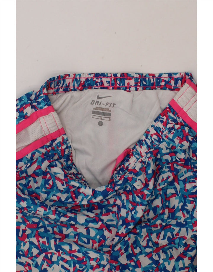 NIKE Boys Dri Fit Sport Shorts 12-13 Years Large Blue Geometric Polyester Vintage Nike and Second-Hand Nike from Messina Hembry 