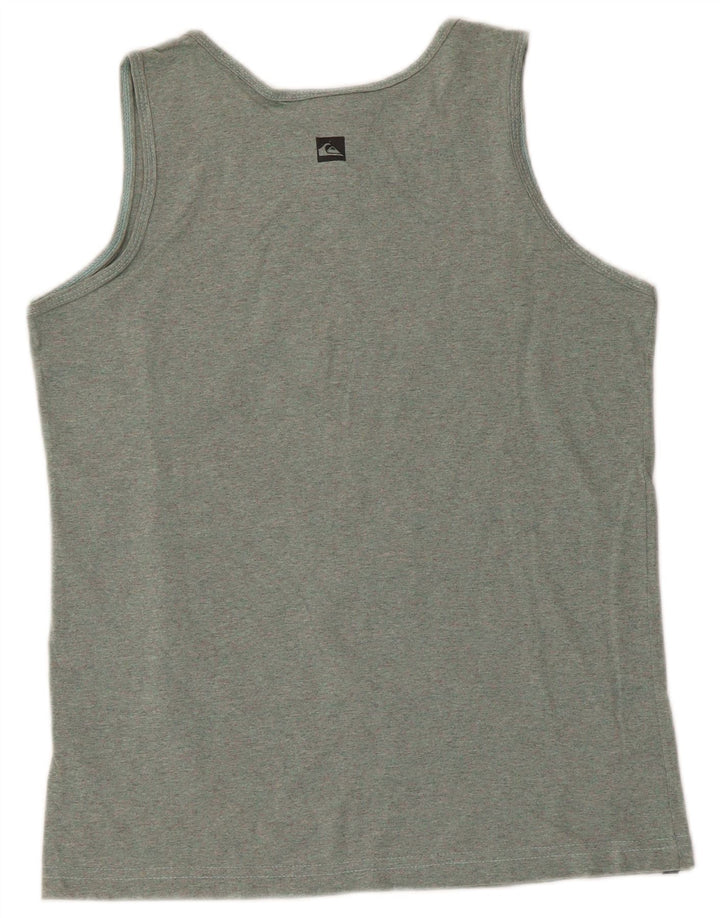 Quiksilver Mens Graphic Vest Top Small Green Cotton
