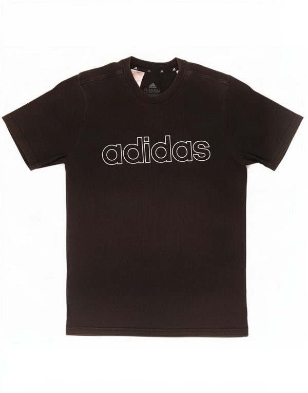 Adidas Boys Graphic T-Shirt Top 13-14 Years Black Cotton
