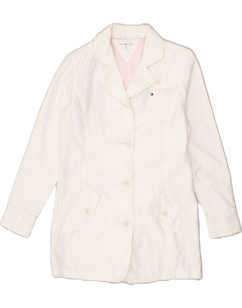 TOMMY HILFIGER Girls 3 Button Blazer Jacket 11-12 Years White Polyester | Vintage Tommy Hilfiger | Thrift | Second-Hand Tommy Hilfiger | Used Clothing | Messina Hembry 