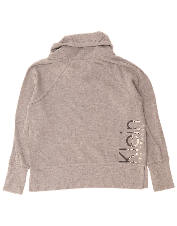 CALVIN KLEIN Womens Performance Graphic Sweatshirt Jumper UK 10 Small Grey