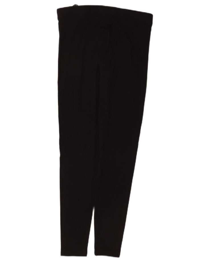 Marks & Spencer Womens Regular Leggings UK 12 Medium Black Cotton