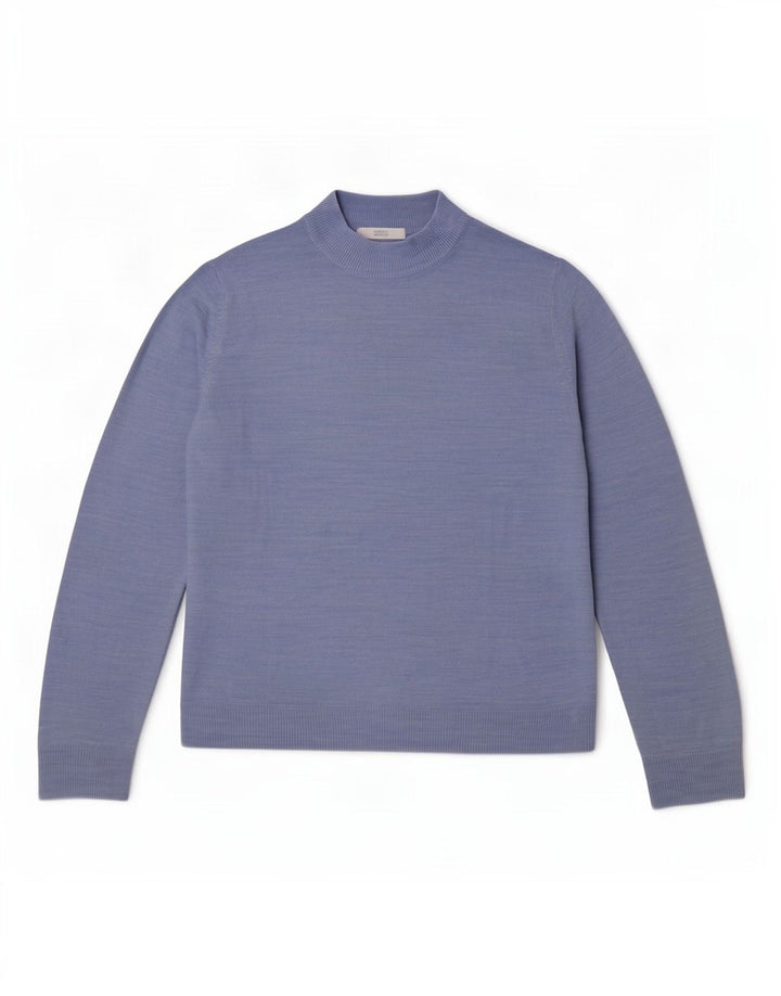 Marks & Spencer Womens Turtle Neck Jumper Sweater UK 14 Large Blue Flecked