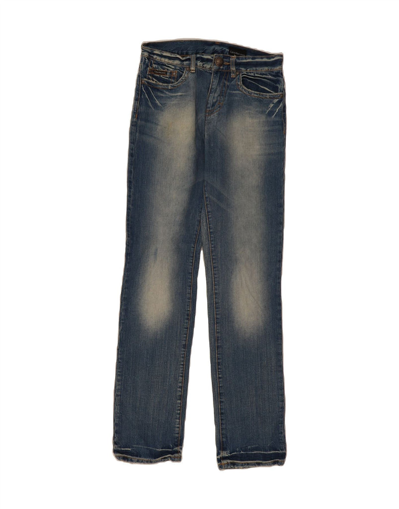 CALVIN KLEIN Womens Straight Jeans W29 L34 Blue Paisley Cotton Vintage Calvin Klein and Second-Hand Calvin Klein from Messina Hembry 