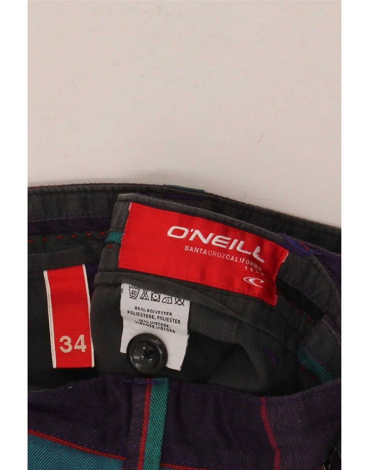 O'Neill Mens Chino Shorts W34 Large Multicoloured Check Polyester