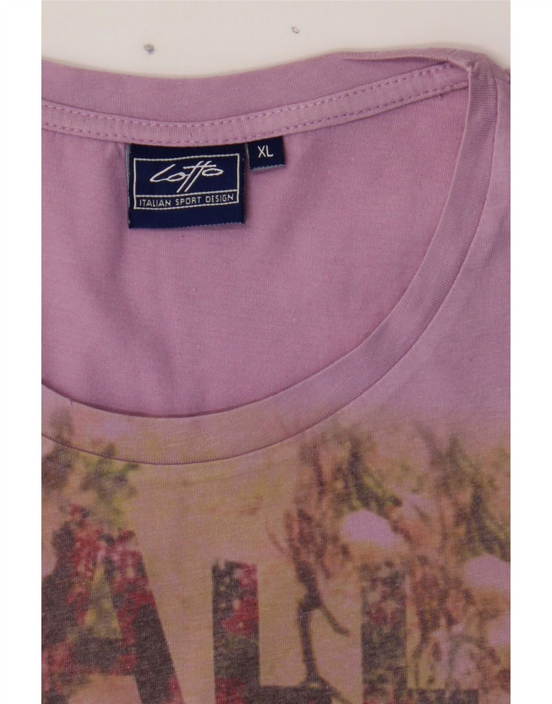LOTTO Womens Graphic T-Shirt Top UK 18 XL Pink Vintage Lotto and Second-Hand Lotto from Messina Hembry 