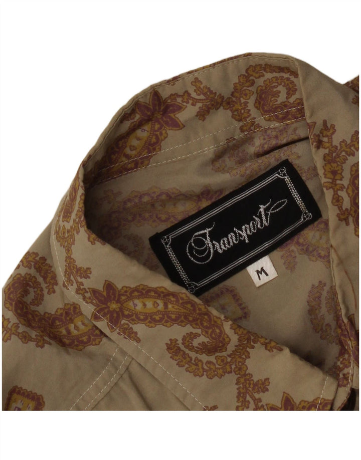 Vintage Mens Shirt Medium Khaki Paisley