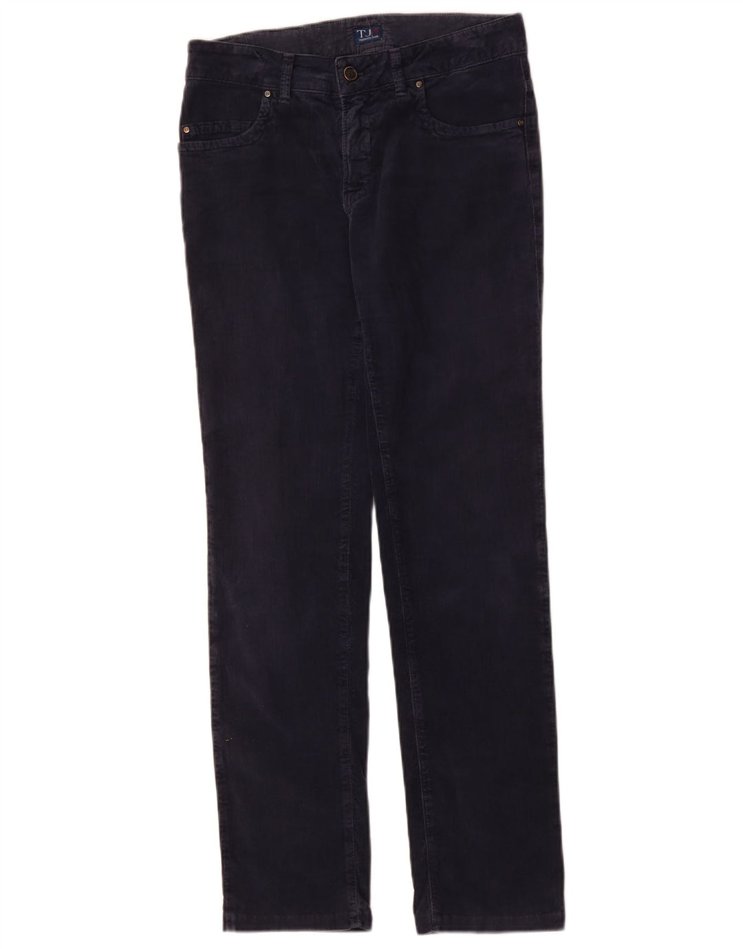 Trussardi Womens Slim Corduroy Trousers W26 L29 Navy Blue