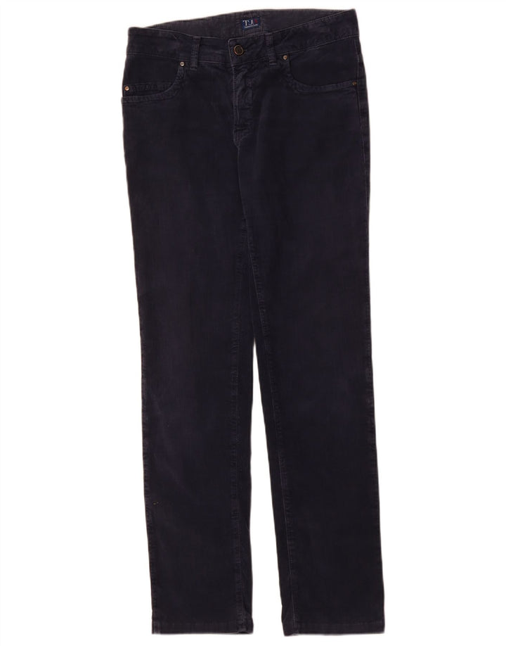 Trussardi Womens Slim Corduroy Trousers W26 L29 Navy Blue