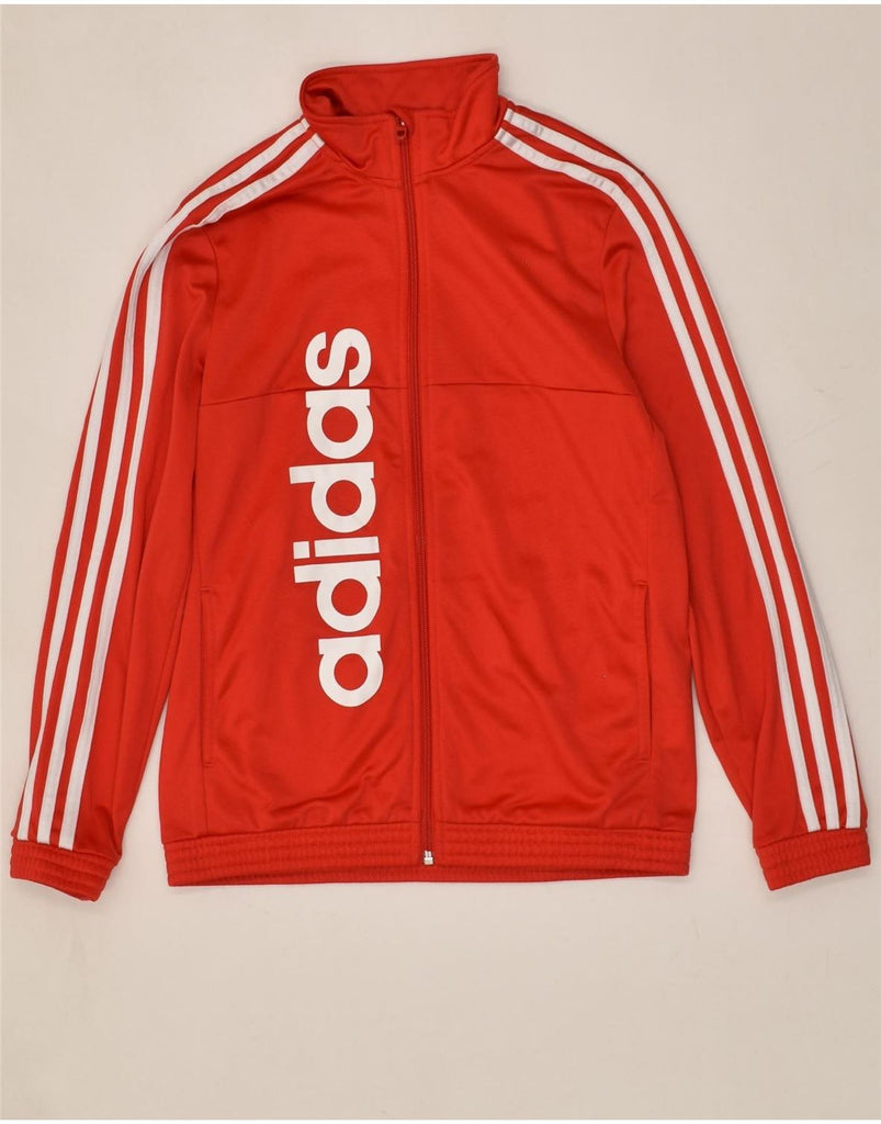 ADIDAS Boys Graphic Tracksuit Top Jacket 13-14 Years Red Polyester | Vintage Adidas | Thrift | Second-Hand Adidas | Used Clothing | Messina Hembry 