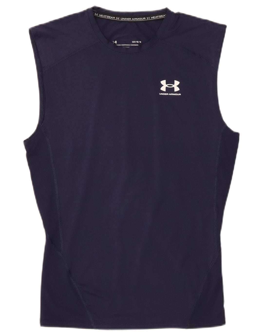 UNDER ARMOUR Womens Heat Gear Vest Top UK 14 Large Navy Blue