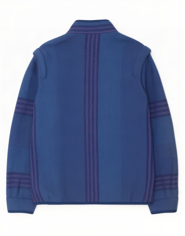 Bjorke Womens Riss Bomber Jacket UK 14 Large Blue Striped Wool