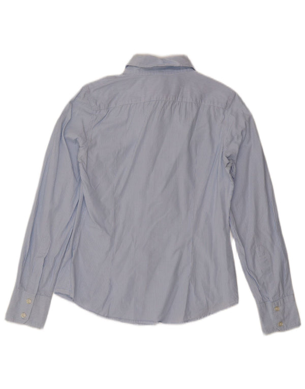 Benetton Womens Shirt UK 12 Medium Blue Striped