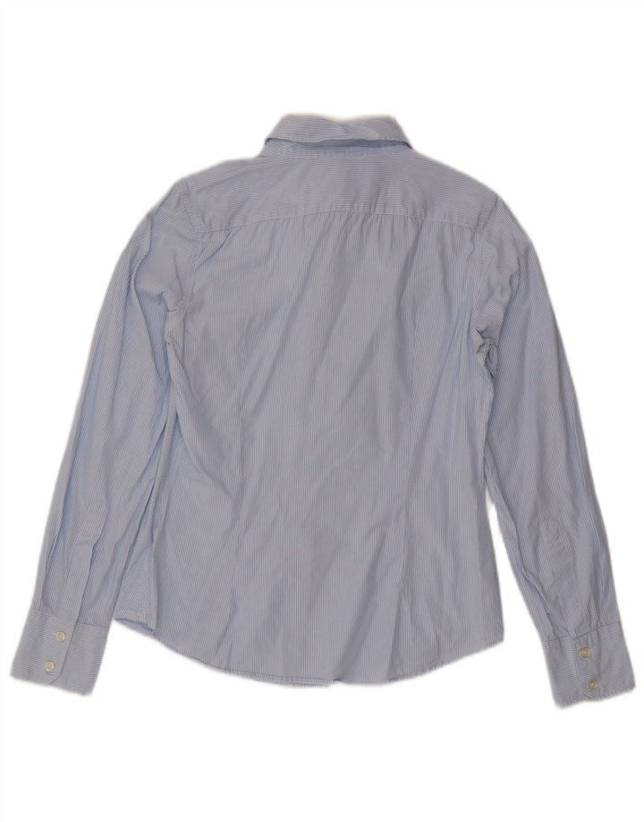 Benetton Womens Shirt UK 12 Medium Blue Striped