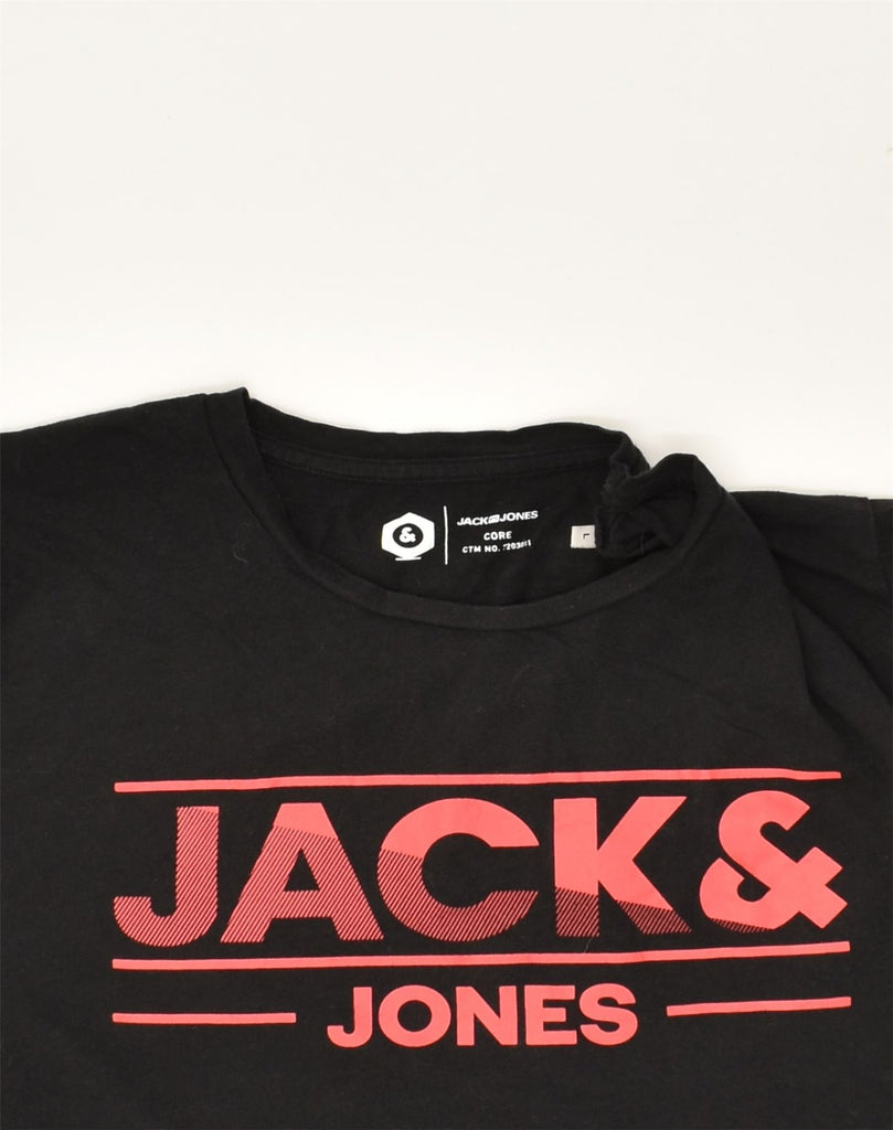 JACK & JONES Mens Graphic T-Shirt Top Large Black Cotton | Vintage Jack & Jones | Thrift | Second-Hand Jack & Jones | Used Clothing | Messina Hembry 