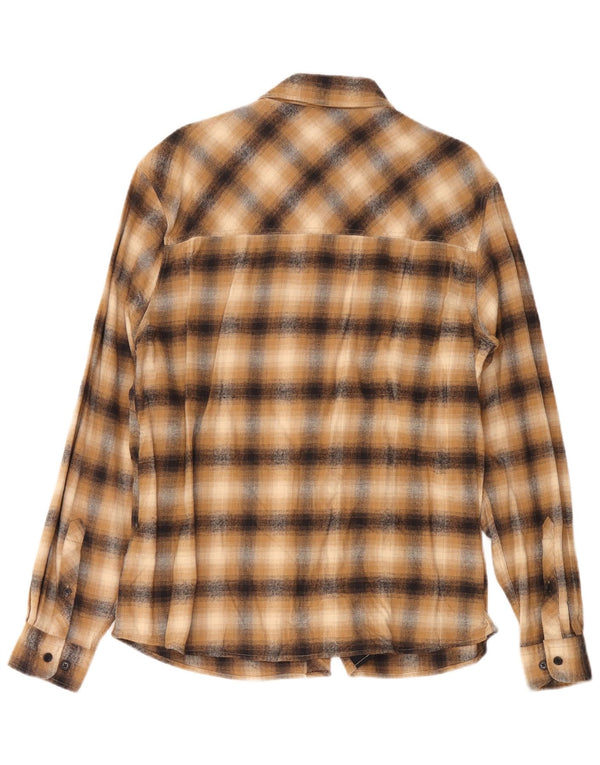 Montura Mens Flannel Shirt XL Brown Check Cotton