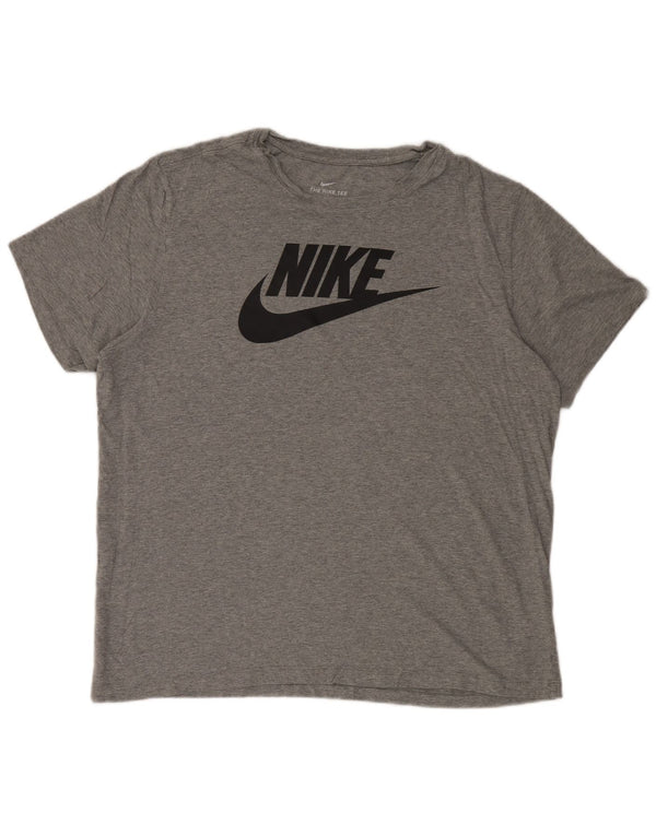 Nike Mens Graphic T-Shirt Top XL Grey Flecked Cotton