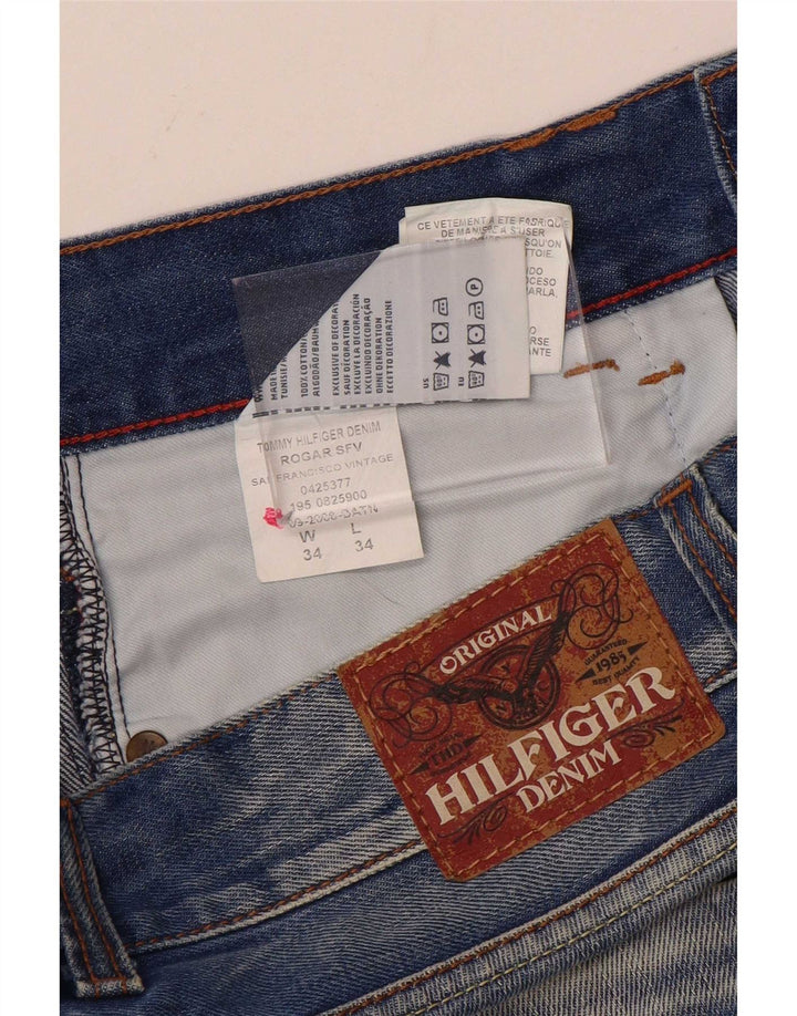 Tommy Hilfiger Mens Straight Jeans W34 L34 Blue Cotton