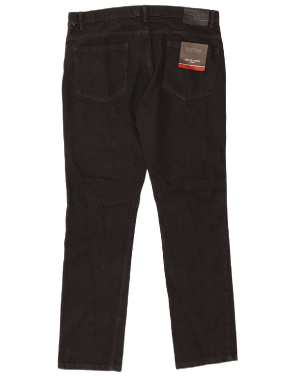 PIERRE CARDIN Mens Paris Straight Jeans W38 L34  Black Cotton