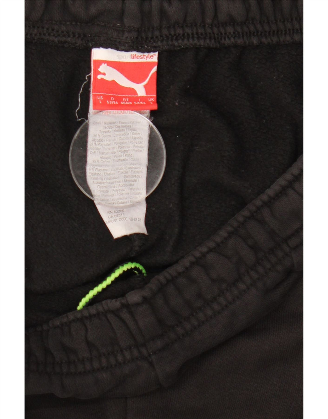 Puma Mens Tracksuit Trousers Joggers Large Black Cotton