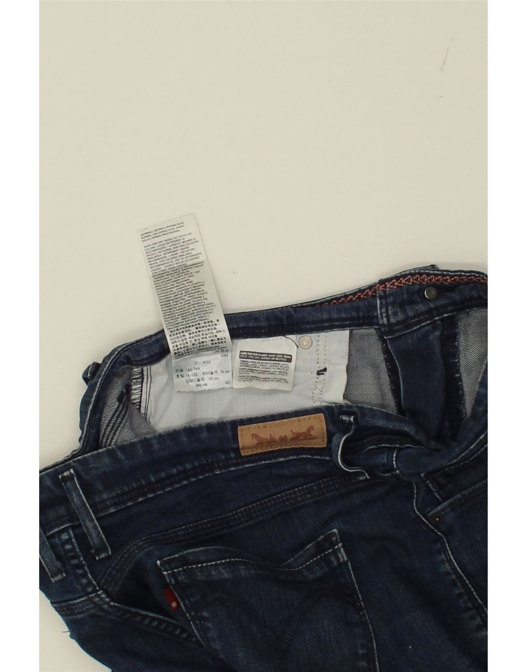 LEVI'S Womens Denim Shorts US 10 Large W34 Navy Blue Cotton Vintage Levi's and Second-Hand Levi's from Messina Hembry 