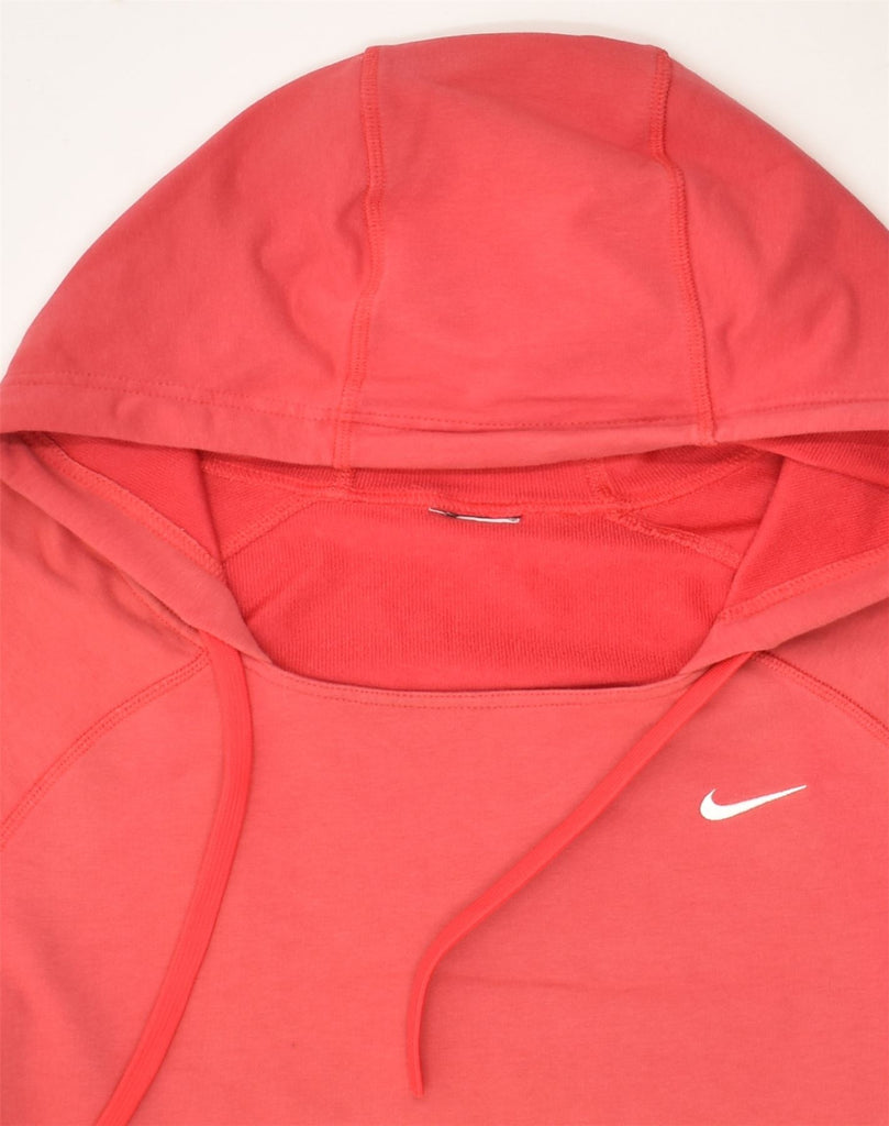 NIKE Womens Short Sleeve Hoodie Jumper UK 14 Medium Red | Vintage Nike | Thrift | Second-Hand Nike | Used Clothing | Messina Hembry 