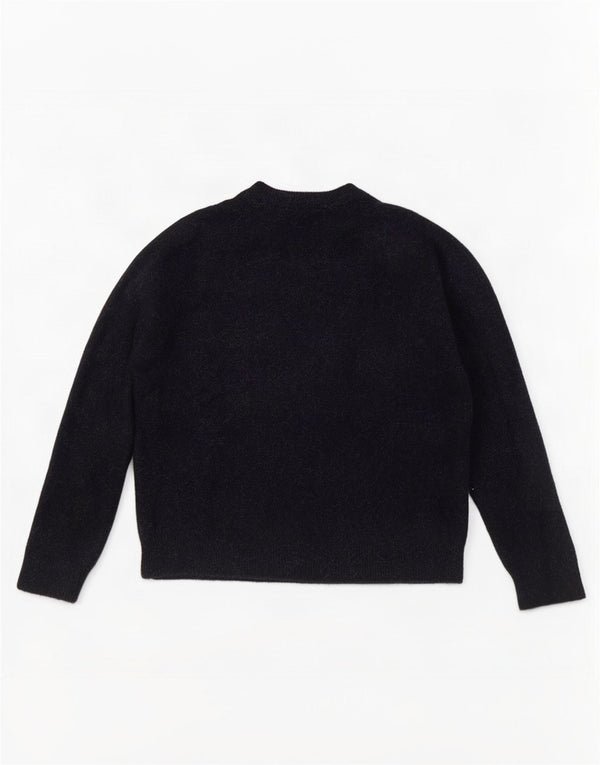 Zara Womens Crew Neck Jumper Sweater UK 14 Medium Navy Blue Polyamide