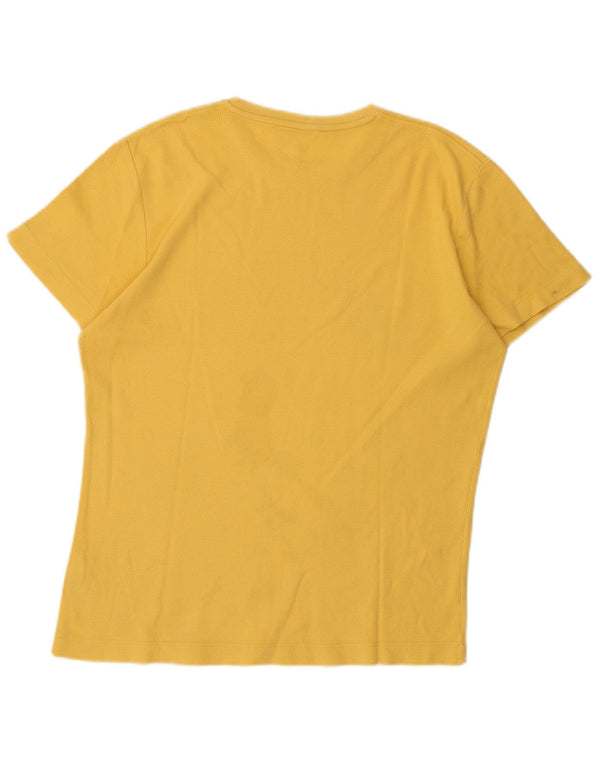 Massimo Dutti Mens Regular Fit T-Shirt Top Medium Yellow Cotton