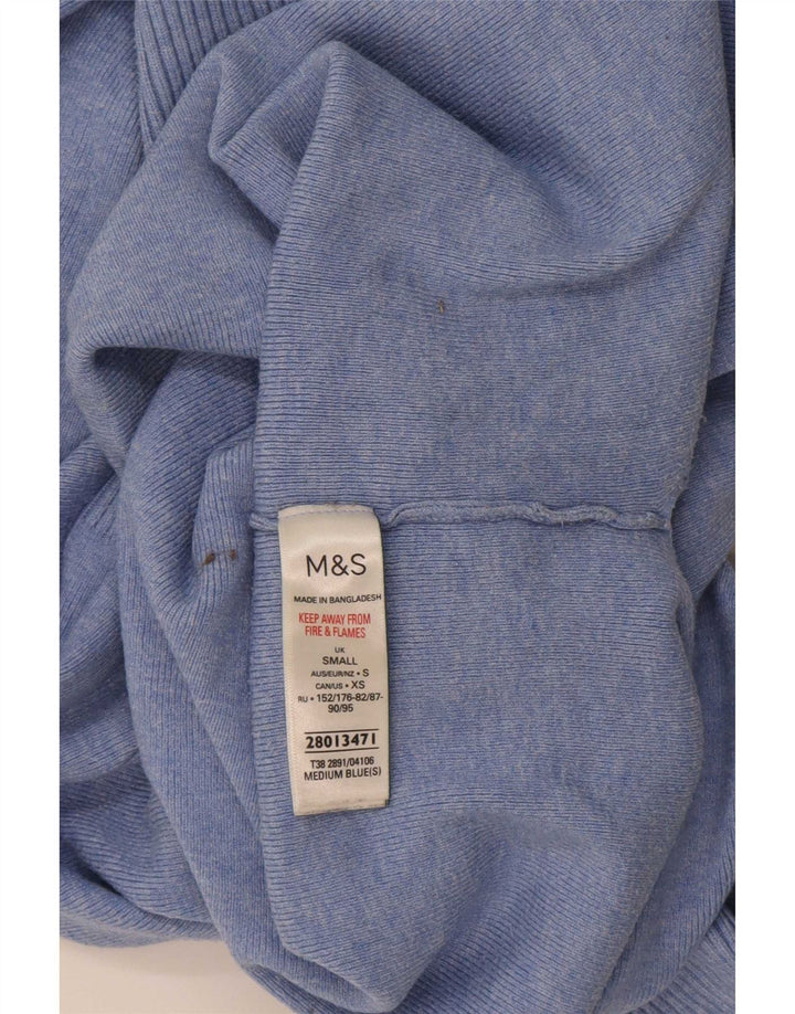 Marks & Spencer Womens Turtle Neck Jumper Sweater UK 10 Small Blue