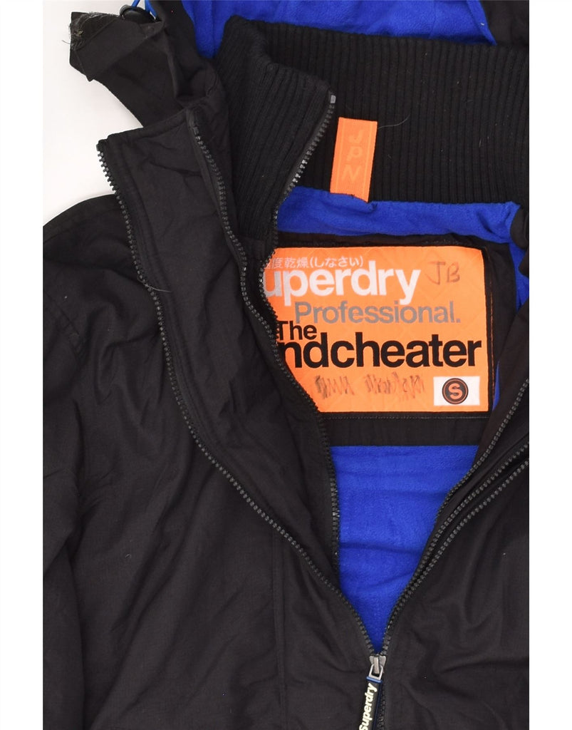 SUPERDRY Womens Windcheater Hooded Windbreaker Jacket UK 10 Small Black | Vintage Superdry | Thrift | Second-Hand Superdry | Used Clothing | Messina Hembry 