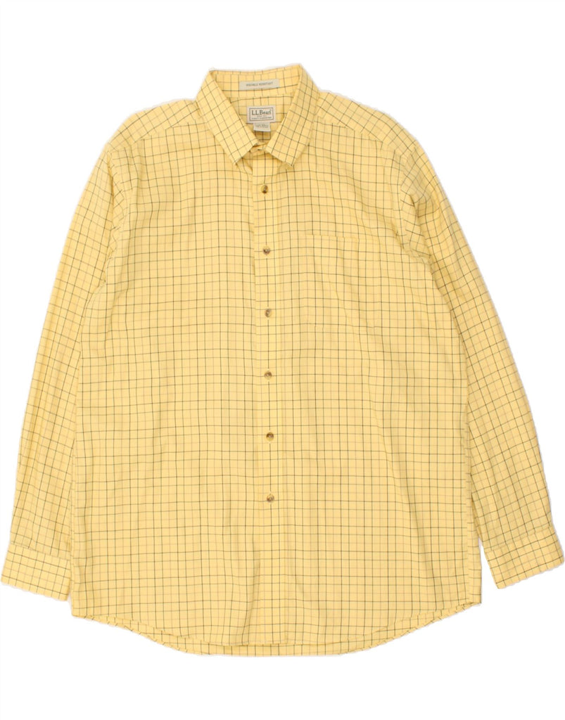 L.L.BEAN Mens Shirt Large Yellow Check Cotton | Vintage L.L.Bean | Thrift | Second-Hand L.L.Bean | Used Clothing | Messina Hembry 