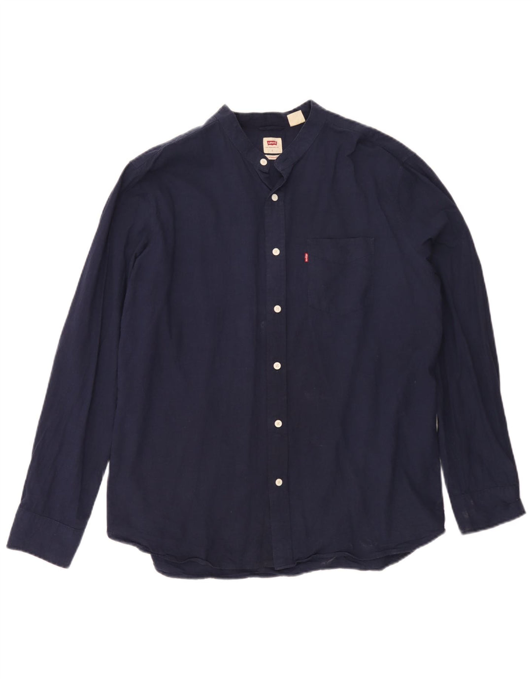 Levi's Mens Standard Shirt Large Navy Blue Cotton