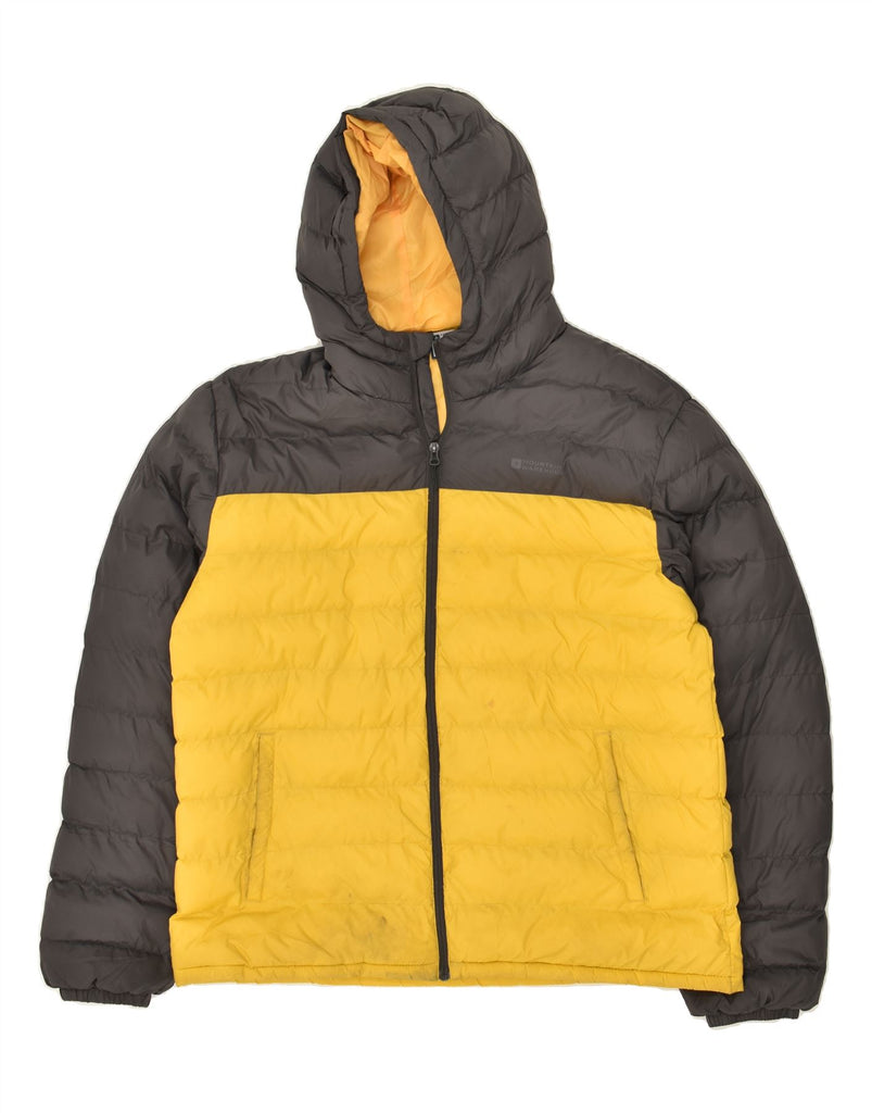 MOUNTAIN WAREHOUSE Mens Hooded Padded Jacket UK 42 XL Yellow Colourblock | Vintage Mountain Warehouse | Thrift | Second-Hand Mountain Warehouse | Used Clothing | Messina Hembry 