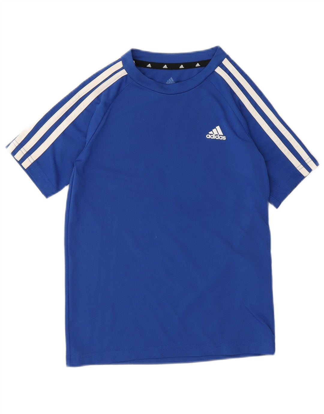 ADIDAS Boys Aeroready T-Shirt Top 9-10 Years Blue Polyester