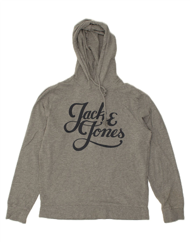 JACK & JONES Mens Graphic Hoodie Jumper Large Grey Cotton | Vintage Jack & Jones | Thrift | Second-Hand Jack & Jones | Used Clothing | Messina Hembry 