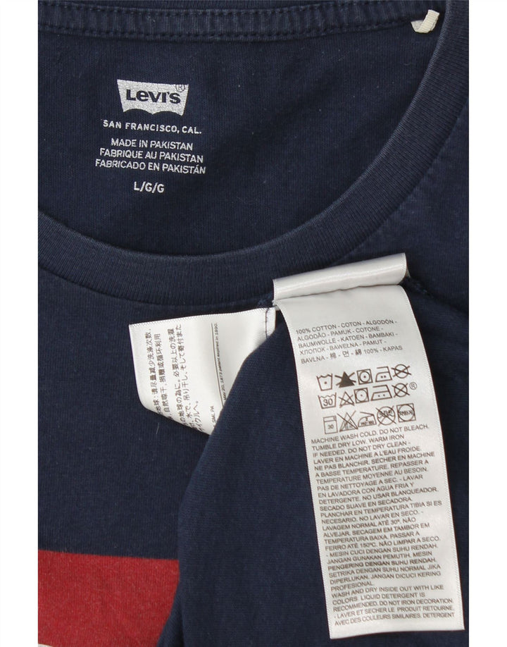 Levi's Mens Graphic T-Shirt Top Large Navy Blue Cotton