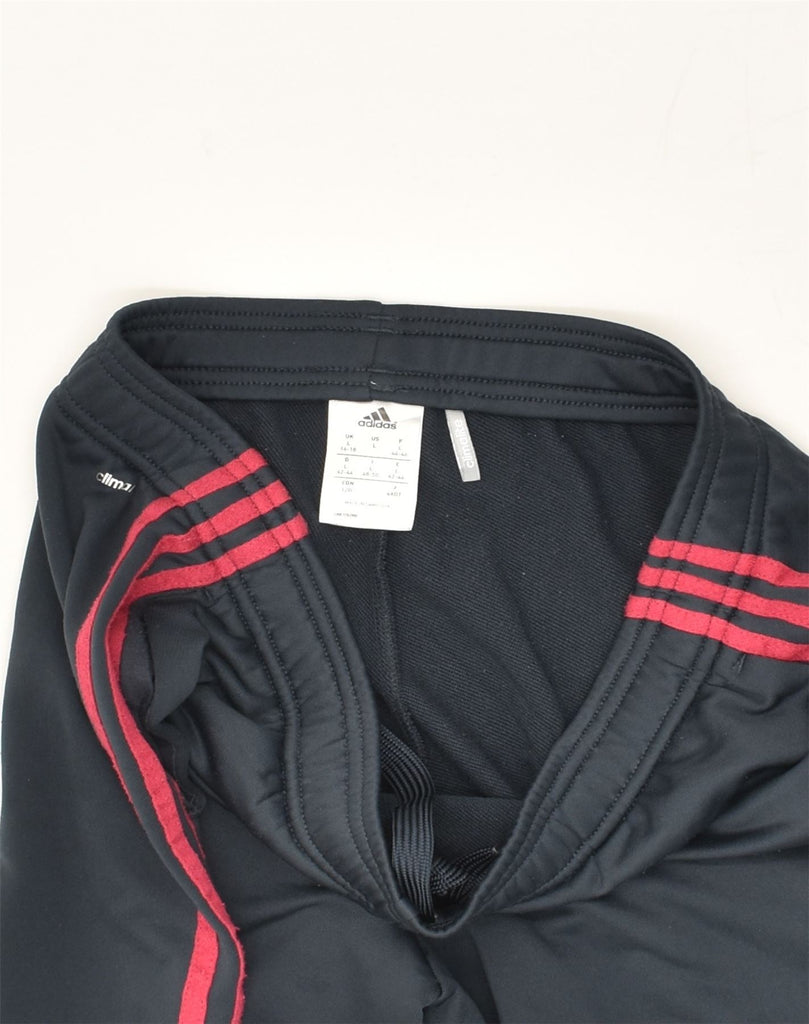 ADIDAS Womens Tracksuit Trousers UK 16/18 Large Black Polyester | Vintage Adidas | Thrift | Second-Hand Adidas | Used Clothing | Messina Hembry 